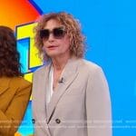 Judy Gold’s grey double breasted blazer and pant suit on Good Morning America