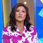 Juju’s magenta floral blouse on Good Morning America