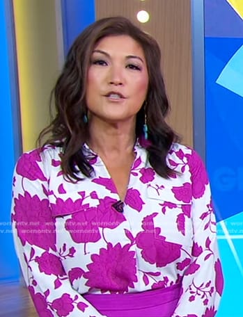 Juju's magenta floral blouse on Good Morning America