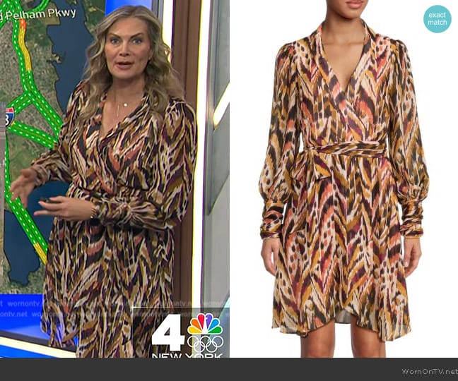 Julia Jordan Ikat Belted Faux Wrap Dress worn by Emily West on Today