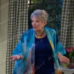 Julie’s blue floral kimono jacket on Days of our Lives