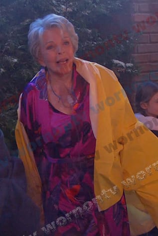 Julie's pink floral chemise and robe on Days of our Lives