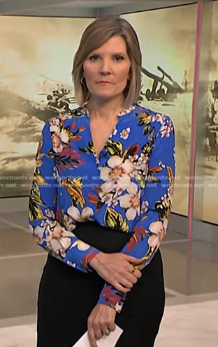 Kate’s blue floral blouse on NBC News Daily