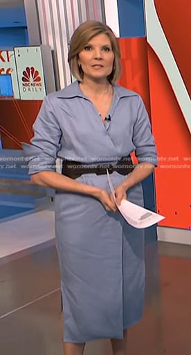 Kate's blue wrap shirtdress on NBC News Daily