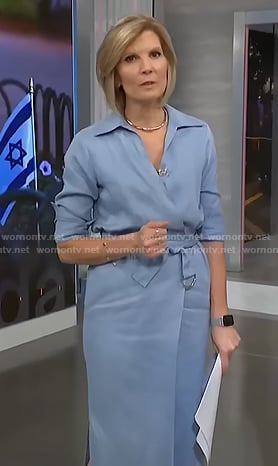 Kate's blue wrap shirtdress on NBC News Daily
