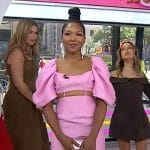 Katrina Bartocillo’s pink puff sleeve dress on Today