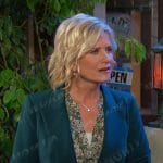 Kayla’s green floral blouse on Days of our Lives