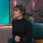 Kelly’s black croc leather wrap skirt on The Kelly Clarkson Show