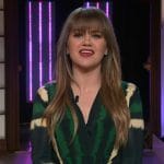 Kelly’s green tie dye dress on The Kelly Clarkson Show