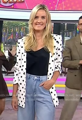 Kesley Murphy's white polka dot print blazer on Today