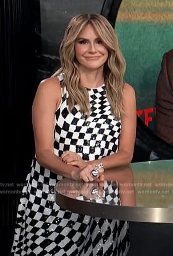 Keltie’s checkerboard sequin mini dress on E! News