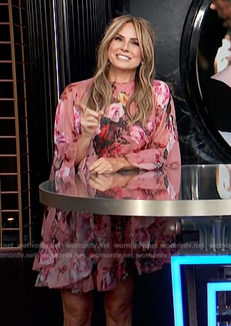 Keltie’s pink floral print ruffle dress on E! News