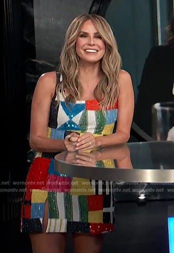 Keltie's patchwork embellished mini dress on E! News