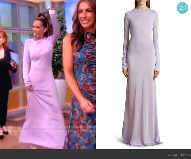 Khaite Valera Long Sleeve Knit Dress worn by Sunny Hostin on The View