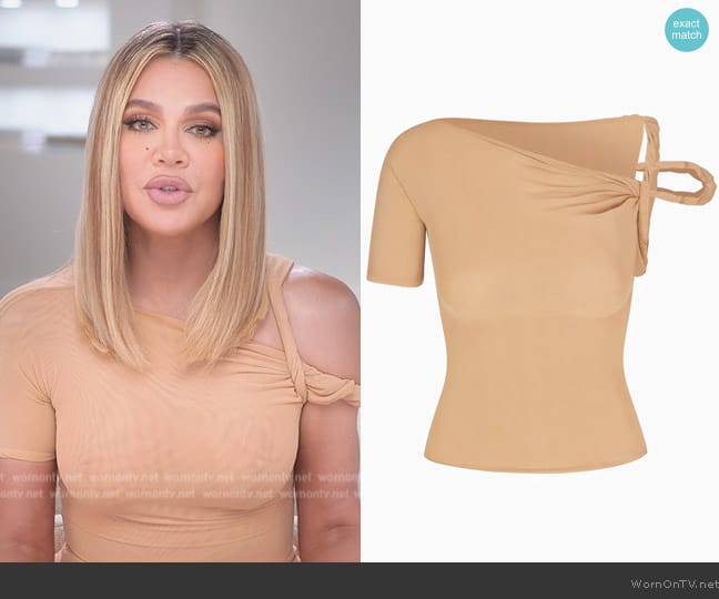 Khy Mesh Stretch Twisted Top worn by Khloe Kardashian (Khloe Kardashian) on The Kardashians