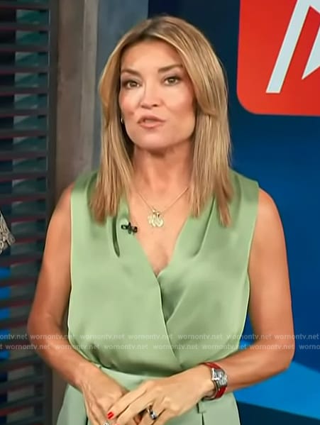 WornOnTV: Kit’s green wrap top and shorts on Access Hollywood | Kit ...