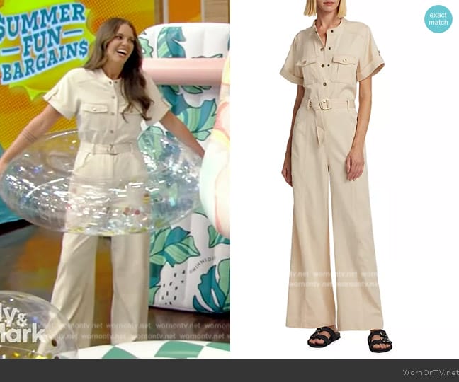 Kivari Gianna Utility Jumpsuit worn by Monica Mangin on Live with Kelly and Mark