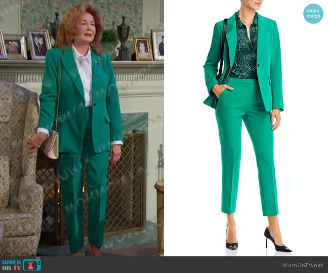 Kobi Halperin Jordi Peak Lapel Blazer and Alexi Pants worn by Maggie Horton (Suzanne Rogers) on Days of our Lives