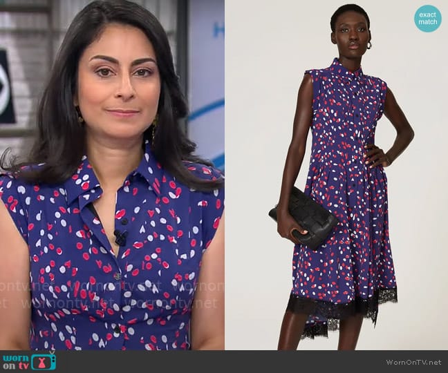 Koché Collective Dot Shirtdress worn by Dr. Celine Gounder on CBS Mornings