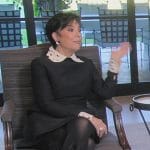 Kris’s black lace collar dress on The Kardashians