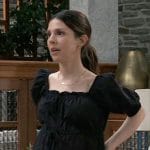 Kristina’s black square neck maternity top on General Hospital