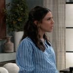 Kristina’s blue striped maternity shirt on General Hospital