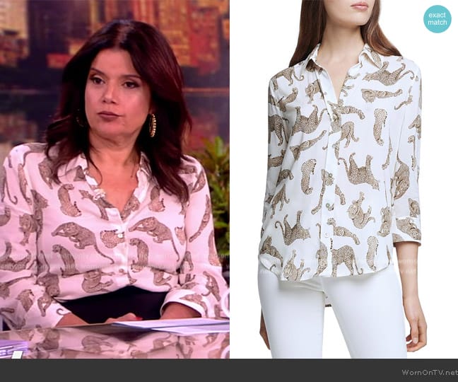 L'Agence Camille Printed Blouse worn by Ana Navarro on The View