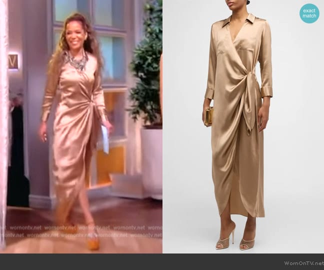 L'Agence Kadi Silk Wrap Dress worn by Sunny Hostin on The View