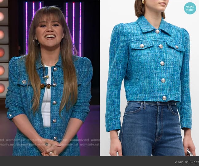 L'Agence Kasey Tweed Jacket worn by Kelly Clarkson on The Kelly Clarkson Show