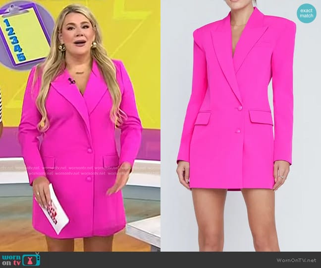 L'Agence Marlee Mini Blazer Dress in Rhodamine worn by Heather McMahan on Today