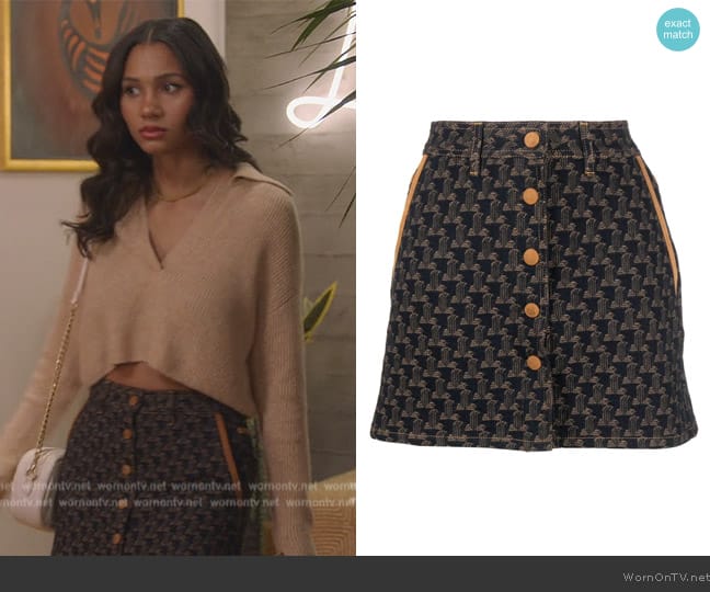 WornOnTV: Layla’s black denim mini skirt on All American | Greta ...