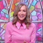 Lara’s pink collared sweater on Good Morning America