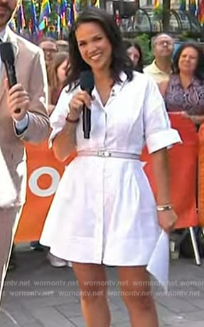 Laura's white short sleeve mini dress on Today