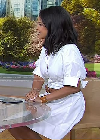 Laura’s white short sleeve mini dress on Today