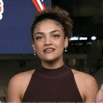 Laurie Hernandez’s brown ribbed top on Today