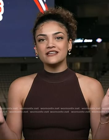 Laurie Hernandez's brown ribbed top on Today