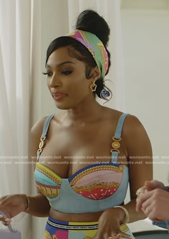 Lesa's printed printed bra and leggings on The Real Housewives of Dubai