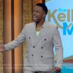 Leslie Odom Jr’s gray suit on Live with Kelly and Mark