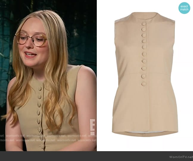 Liberowe Vania Wool-Blend Vest Top worn by Dakota Fanning on E! News