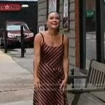 Lindsay Myers’ brown stripe dress on Access Hollywood