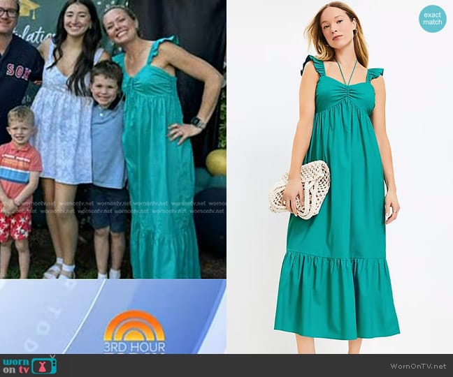 Loft Ruffle Midi Halter Dress worn by Dylan Dreyer on Today