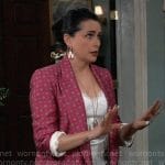 Lois’s pink printed blazer on General Hospital