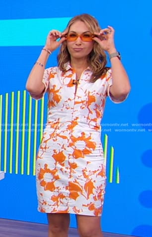 Lori's orange floral mini dress on Good Morning America