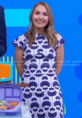 Lori's white and blue printed dress on Good Morning America