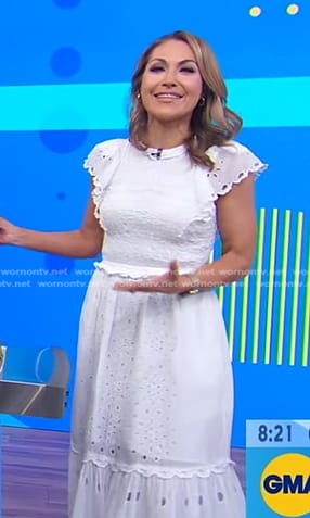 Lori's white smocked eyelet dress on Good Morning America