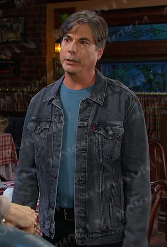 Lucas's dark grey denim jacket on Days of our Lives