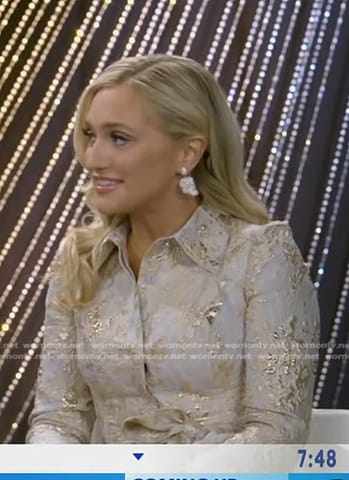 Maggie Sajak’s metallic collared dress on Good Morning America