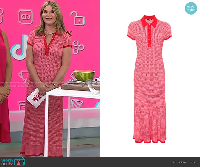 Maje Intarsia-knit Maxi Dress worn by Jenna Bush Hager on Today