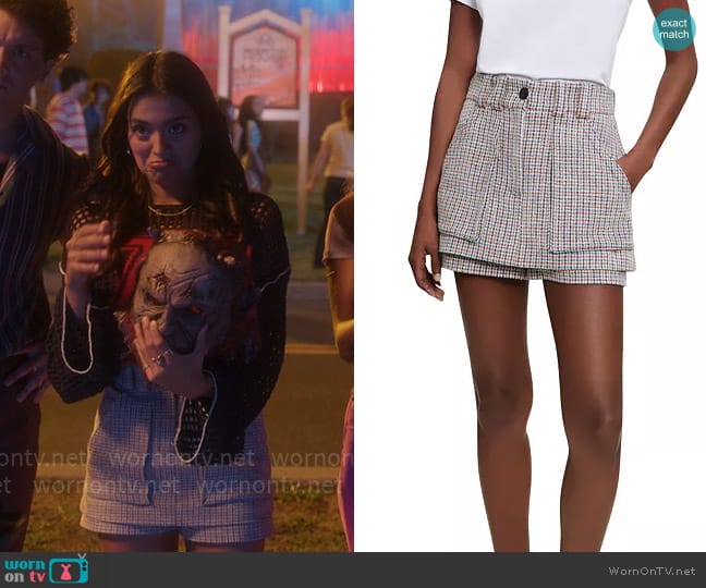 Maje Iva Houndstooth Shorts worn by Noa Olivar (Maia Reficco) on Pretty Little Liars Original Sin