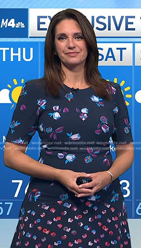 Maria's navy floral dress on Today